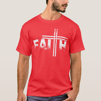 Faith Drum Stick Cross Christian God Jesus Fun Dru T-shirt