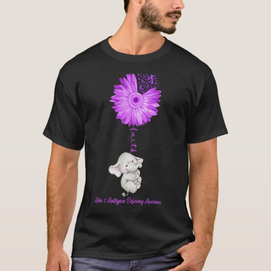 Faith Elephant Alpha 1 Antitrypsin Deficiency Awar T-shirt (Voorkant)