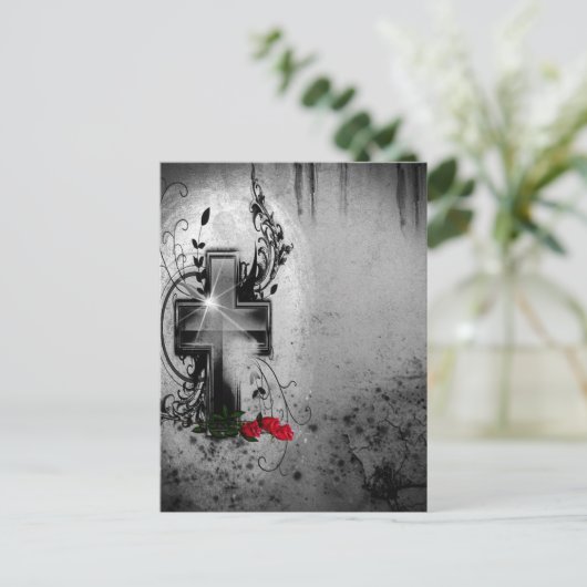 Faith en Rozen Gothic Briefkaart (Staand voorkant)