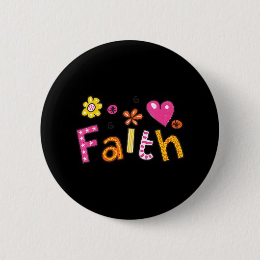 Faith Faith Faith Hope Prayer Ronde Button 5,7 Cm (Voorkant)