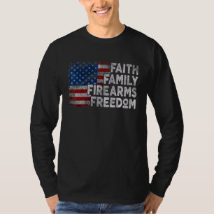 Faith Familie Vuurwapens & Vrijheid Amerikaanse vl T-shirt