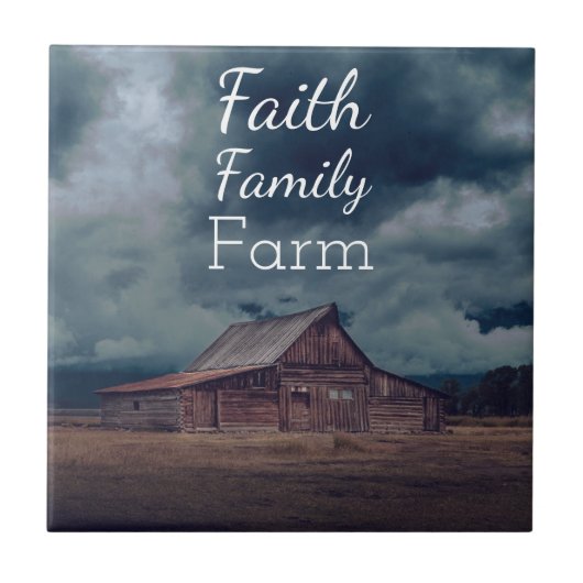 Faith Family Boerderij Photo Ceramic Tegel Tegeltje (Voorkant)