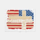Faith Family Dom God Country Patriotic Christian O Fleece Deken (Voorkant (Horizontaal))