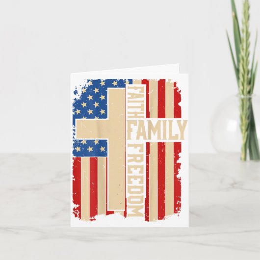 Faith Family Dom God Country Patriotic Christian O Kaart (Voorkant)