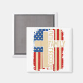 Faith Family Dom God Country Patriotic Christian O Magneet (Voorkant / Achterkant)