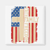 Faith Family Dom God Country Patriotic Christian O Magneet (Voorkant)