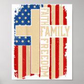 Faith Family Dom Patriotic Christian On-back God C Poster (Voorkant)