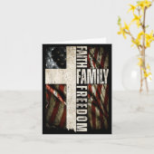 Faith Family Dom - Patriotic Christian Vintage Usa Kaart (Gele Bloem)