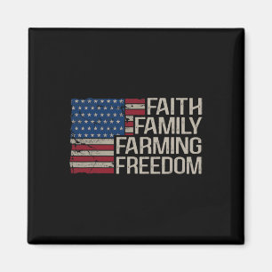 Faith Family Farming Freedom Amerikaanse vlag 4e v Magneet