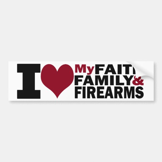 Faith, Family & Firearms Bumpersticker (Voorkant)
