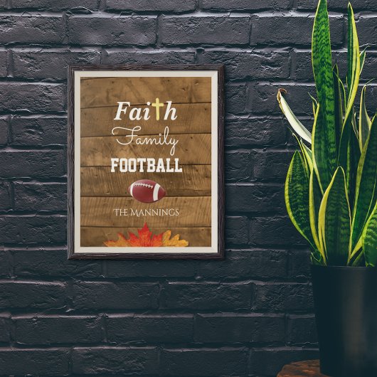Faith Family Football - Aangepersonaliseerd rituur Poster