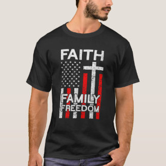 Faith Family Freedom Amerikaanse vlag USA Funny 4t T-shirt