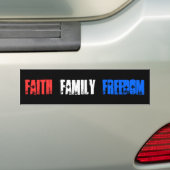 "Faith Family Freedom" Bumpersticker (Op auto)