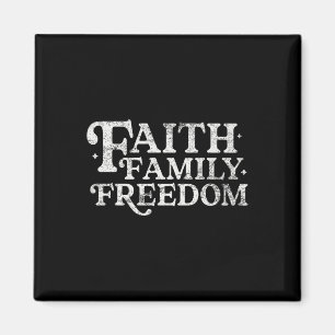 Faith Family Freedom Christelijk 4 juli Retro Amer Magneet
