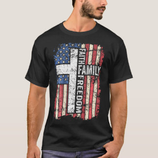 Faith Family Freedom - Christelijke  vlag VS T-shirt