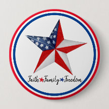 Faith Family Freedom Red White Blue Star Patriotic