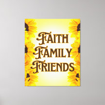 Faith Family Friends Floral Wall Art