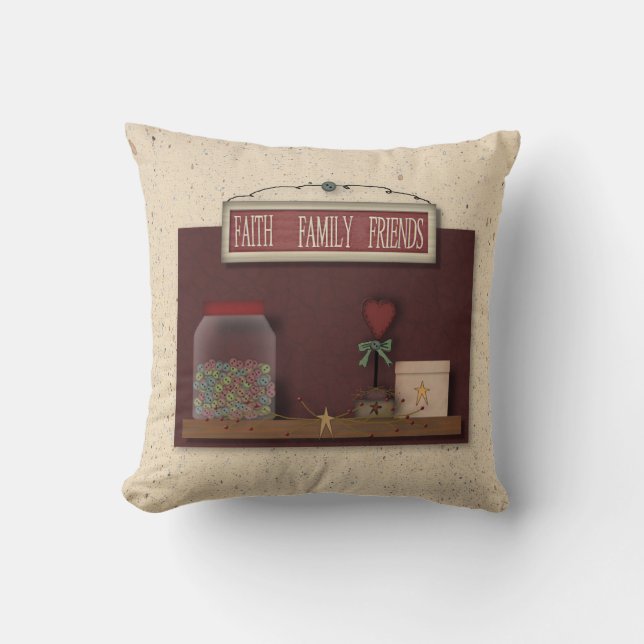 Faith Family Friends Pillow Kussen (Voorkant)
