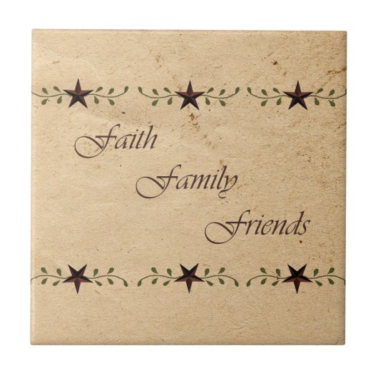 Faith Family Friends Star Tile Tegeltje (Voorkant)