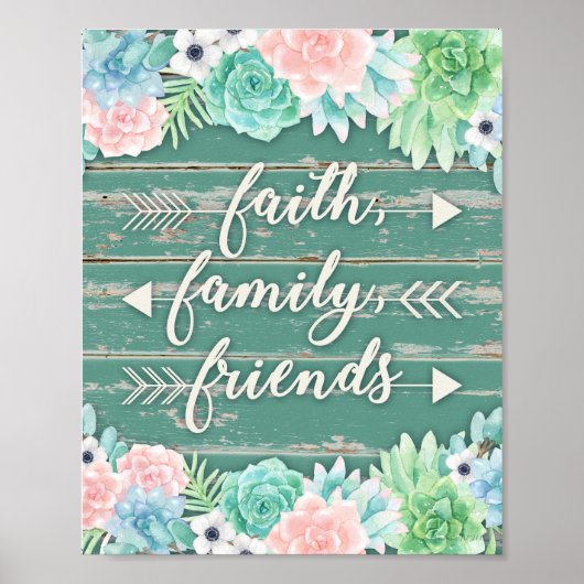 Faith, Family, Friends | Succes Poster (Voorkant)