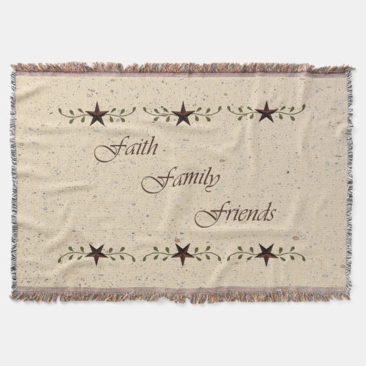 Faith Family Friends Throw Blanket Deken (Voorkant)