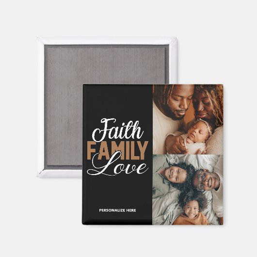Faith Family Love Personalized Magnet (Voorkant / Achterkant)