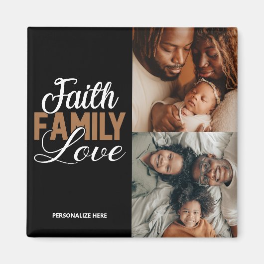 Faith Family Love Personalized Magnet (Voorkant)