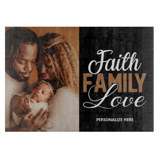 Faith Family Love Persoonlijke snijraad Snijplank (Voorkant)