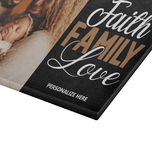 Faith Family Love Persoonlijke snijraad Snijplank (Hoek)