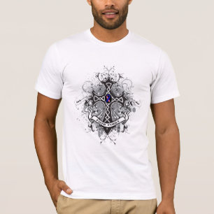 Faith Family Prayer Cross - Male Borstkanker T-shirt