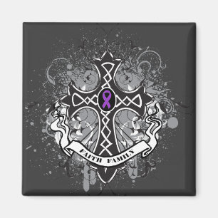 Faith Family Prayer Cross - Pancreatic Cancer Magneet