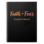 Faith > Fear Sunrise Gradient Inspirerend Custom Notitieboek (Voorkant)