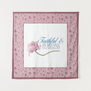 Faith & Fearless Typografie Design Kussenhoes Wandkleed