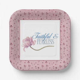 Faith & Fearless Typografie Design Worp Kussen Papieren Bordje