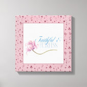Faith & Fearless Typografie Design Worpkussen Canvas Afdruk (Voorkant)