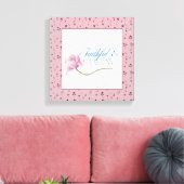 Faith & Fearless Typografie Design Worpkussen Canvas Afdruk (Insitu (Woonkamer))
