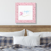 Faith & Fearless Typografie Design Worpkussen Canvas Afdruk (Insitu (Slaapkamer))