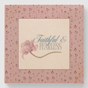 Faith & Fearless Typografie Design Worpkussen Stenen Onderzetter