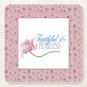 Faith & Fearless Typography Design Sierkussen Kartonnen Onderzetters (Voorkant)