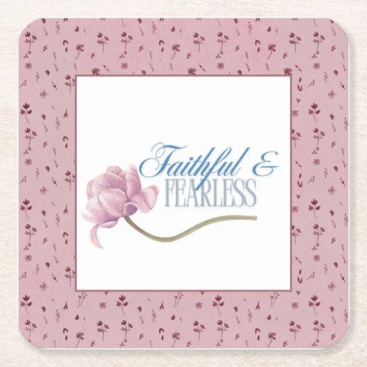 Faith & Fearless Typography Design Sierkussen Kartonnen Onderzetters (Voorkant)