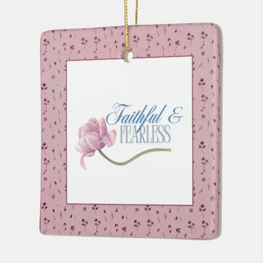 Faith & Fearless Typography Design Sierkussen Keramisch Ornament (Links)