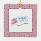 Faith & Fearless Typography Design Sierkussen Keramisch Ornament (Achterkant)