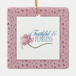 Faith & Fearless Typography Design Sierkussen Keramisch Ornament