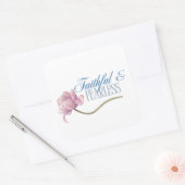 Faith & Fearless Typography Design Sierkussen Vierkante Sticker (Envelop)