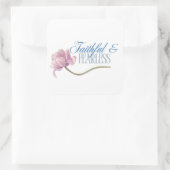 Faith & Fearless Typography Design Sierkussen Vierkante Sticker (Tas)
