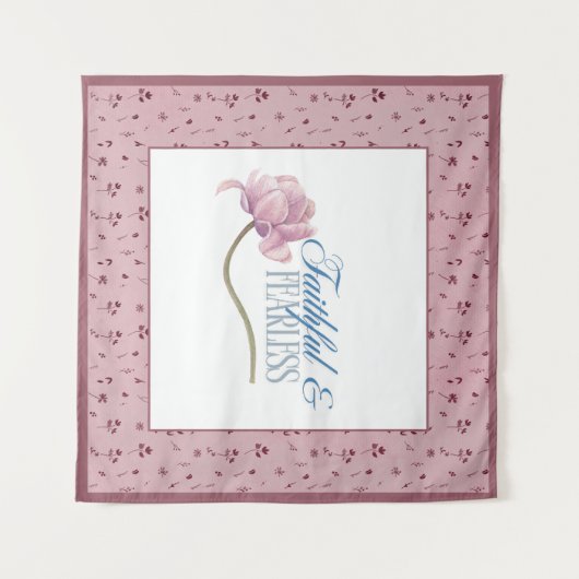 Faith & Fearless Typography Design Sierkussen Wandkleed (Voorkant (horizontaal))