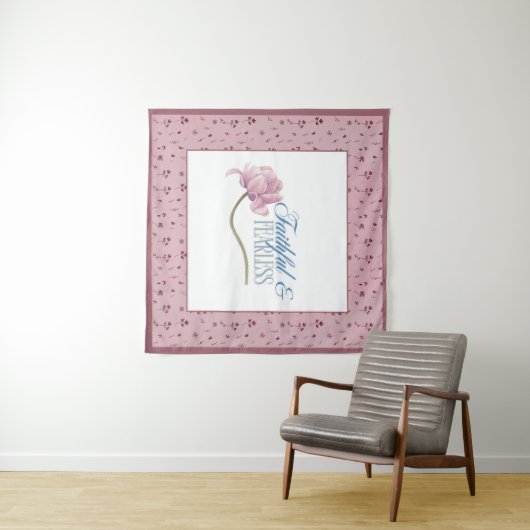 Faith & Fearless Typography Design Sierkussen Wandkleed (In Situ (horizontaal))