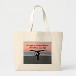 FAITH FILLED GYMNAST GROTE TOTE BAG