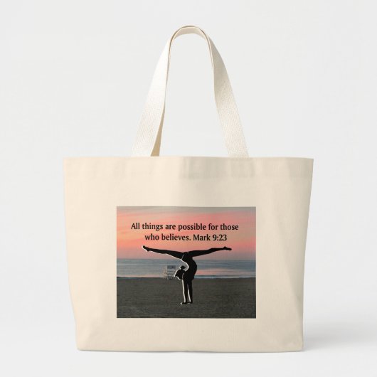 FAITH FILLED GYMNAST GROTE TOTE BAG (Voorkant)