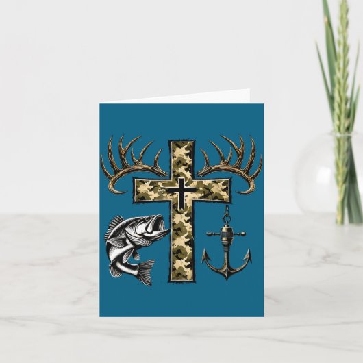 Faith Fishing Hunting Camo Cross With Hook B Chris Kaart (Voorkant)
